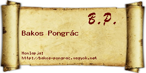 Bakos Pongrác névjegykártya